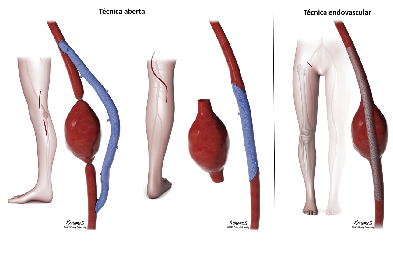 Técnica endovascular e Aberta