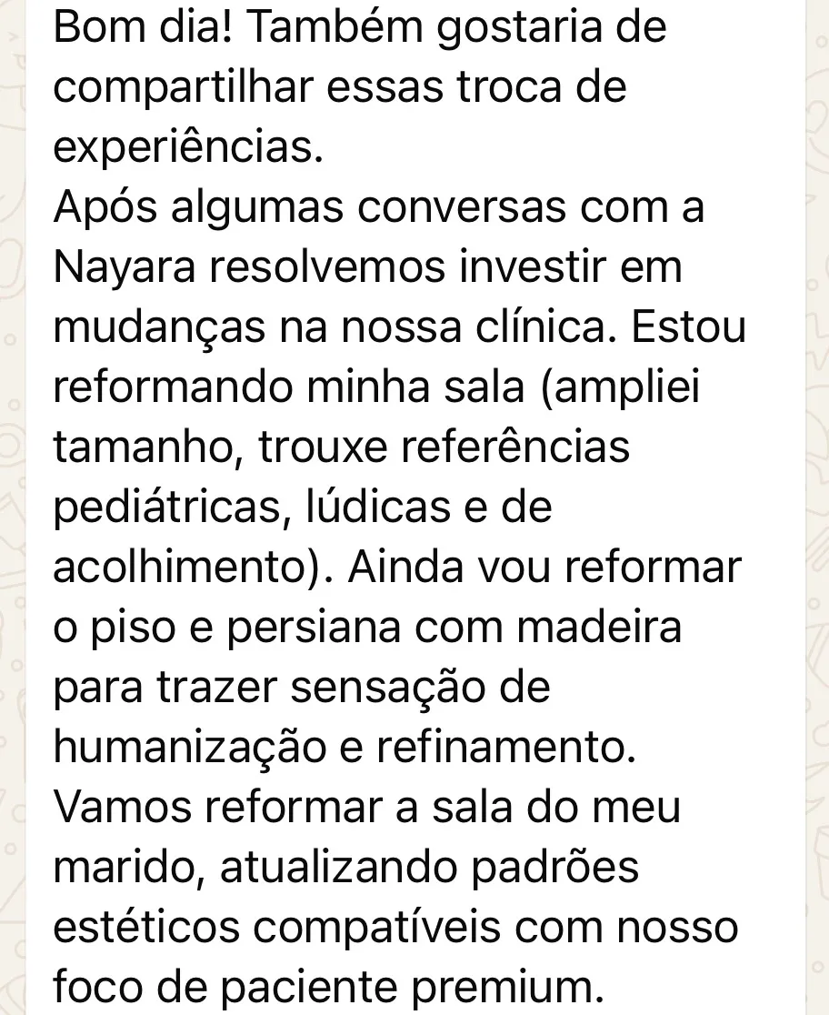 Curso Clinic - Dra. Nayara Cioffi - Depoimento